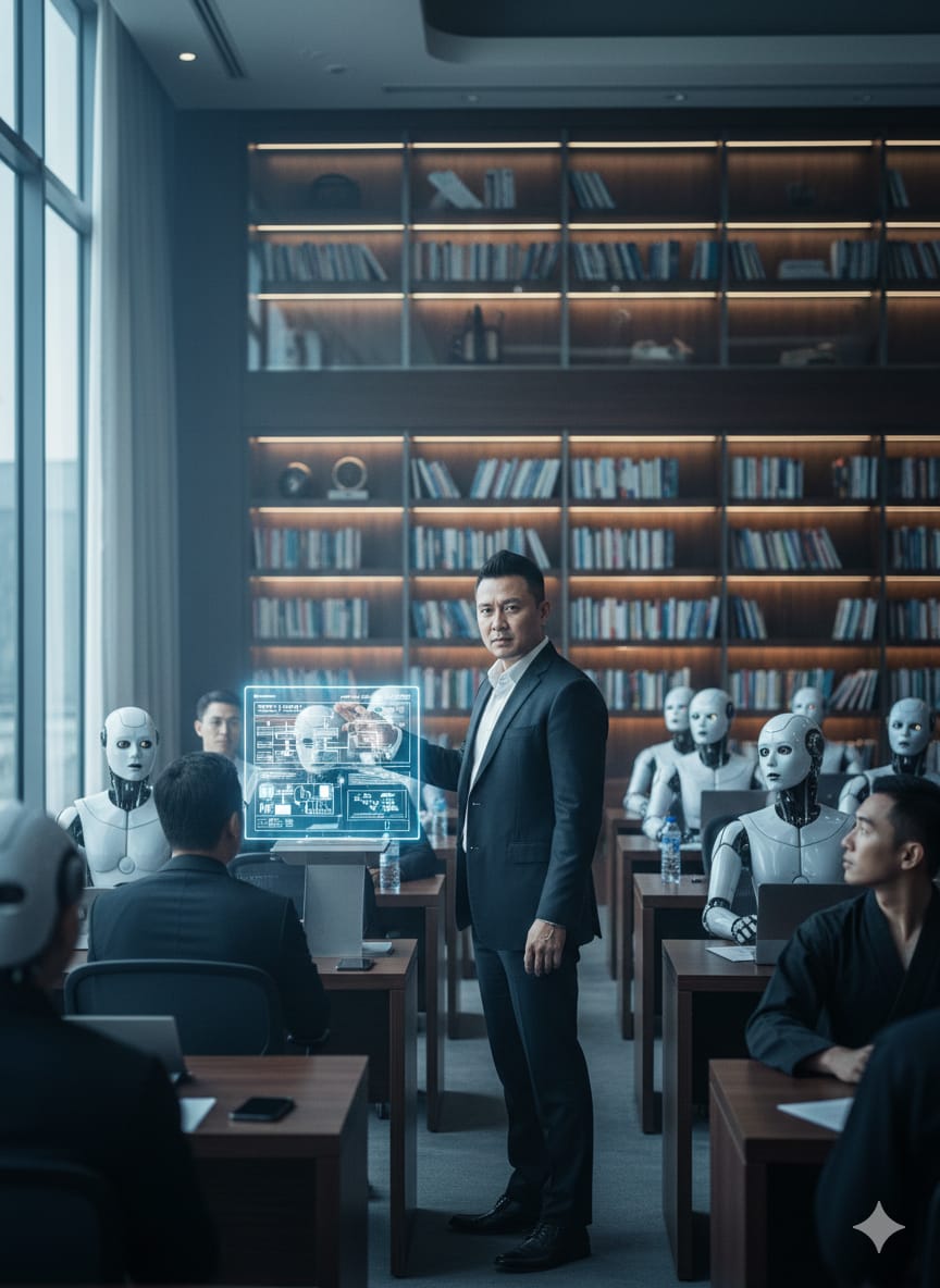 Manusia dan Robot di Library